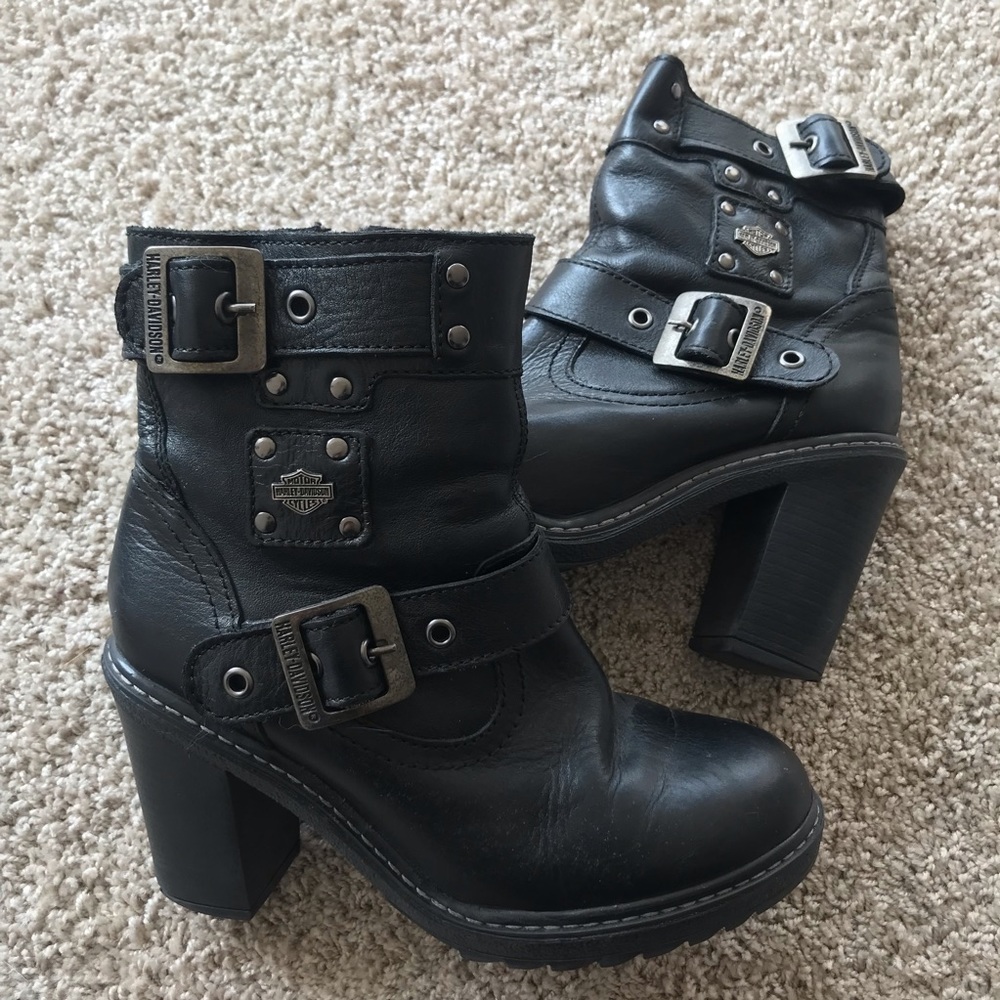 Harley Davidson Leather buckle Motor cycle boots